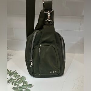PRETTY SIMPLE Savannah Sling Bag Olive Green oversized nylon crossbody Bag